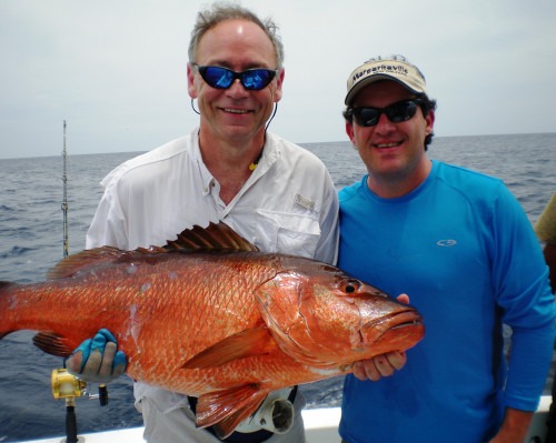 Fishing buddy with his Red Snapper caught on a Costa Rica Fishing Charter