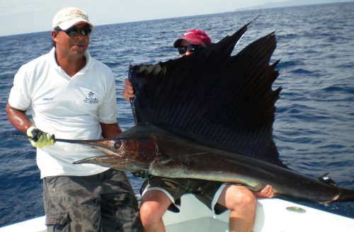 Tony with another Sailfish, caught with Costa Rica Fishing Charters