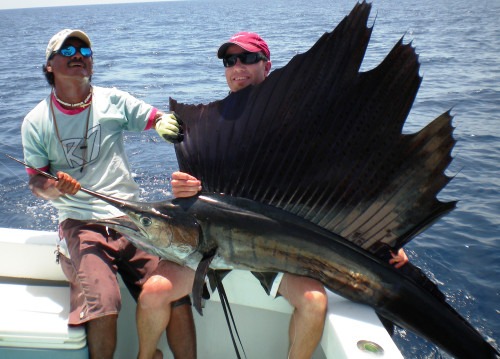 Tony and his first Sailfish caught with Costa Rica Fishing Charters