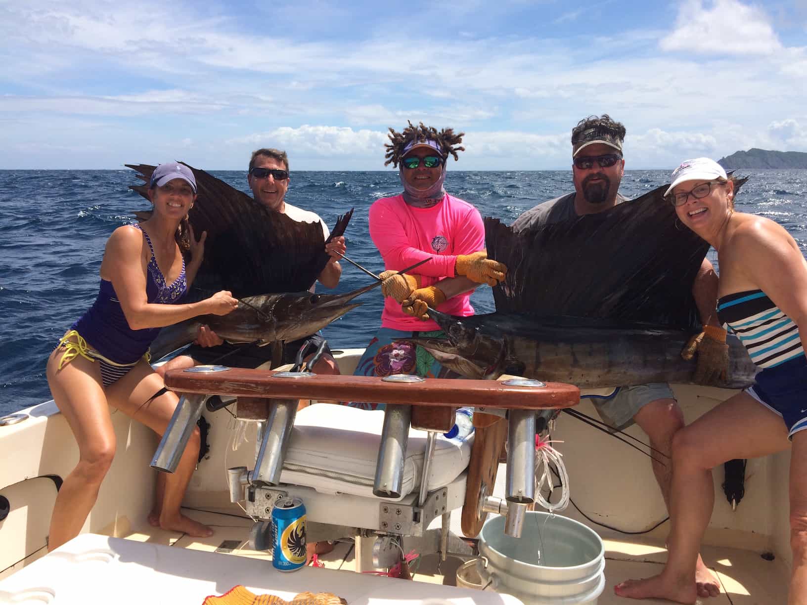 Two sailfish hooked at the same time on our Costa Rica Fishing Charter.