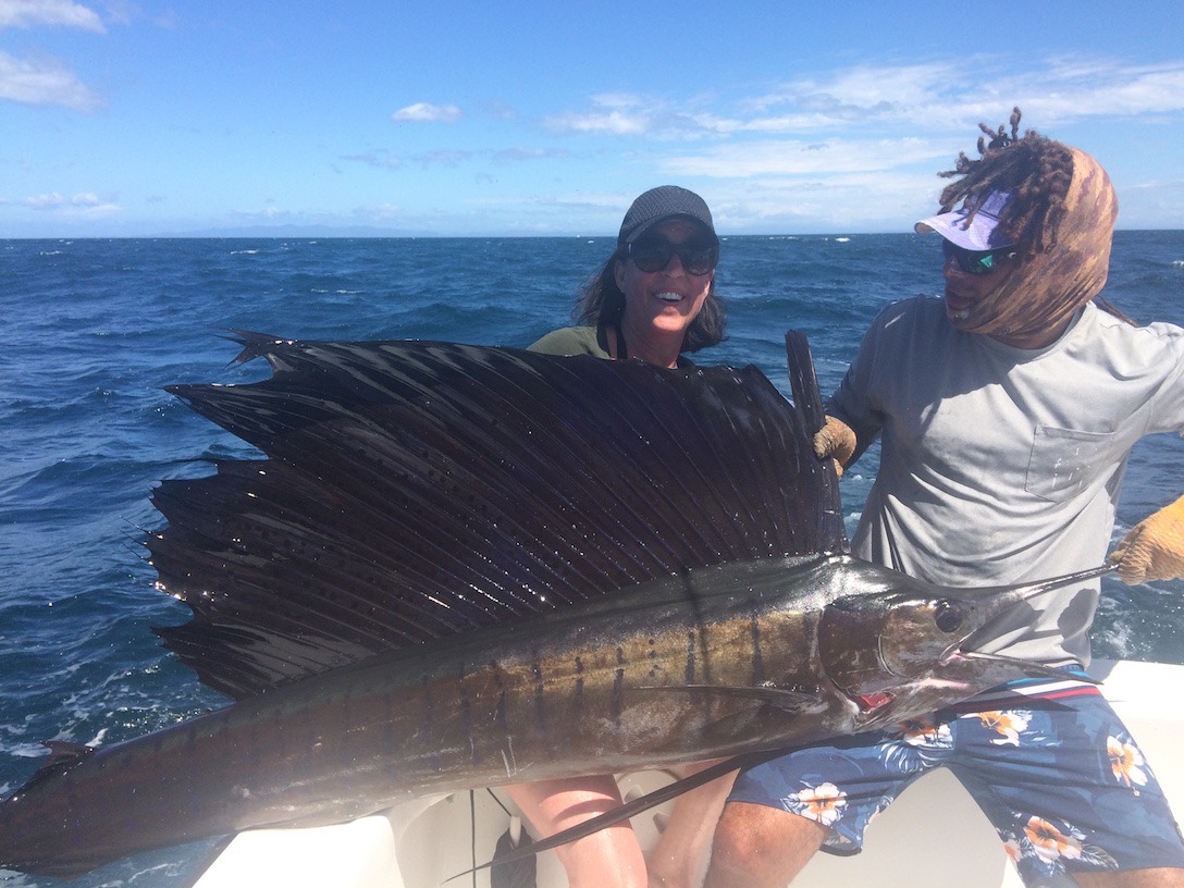 8-foot sailfish caught with Costa Rica Fishing Charters
