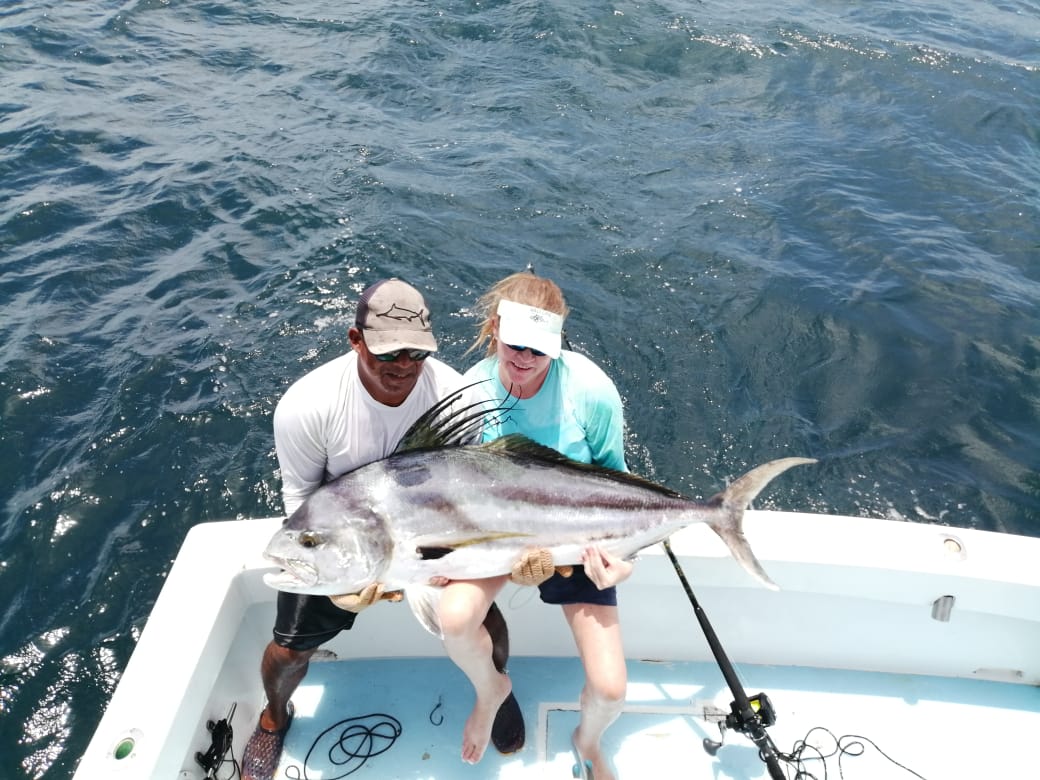 80lb rosster fish caught with Costa Rica Fishing Charters